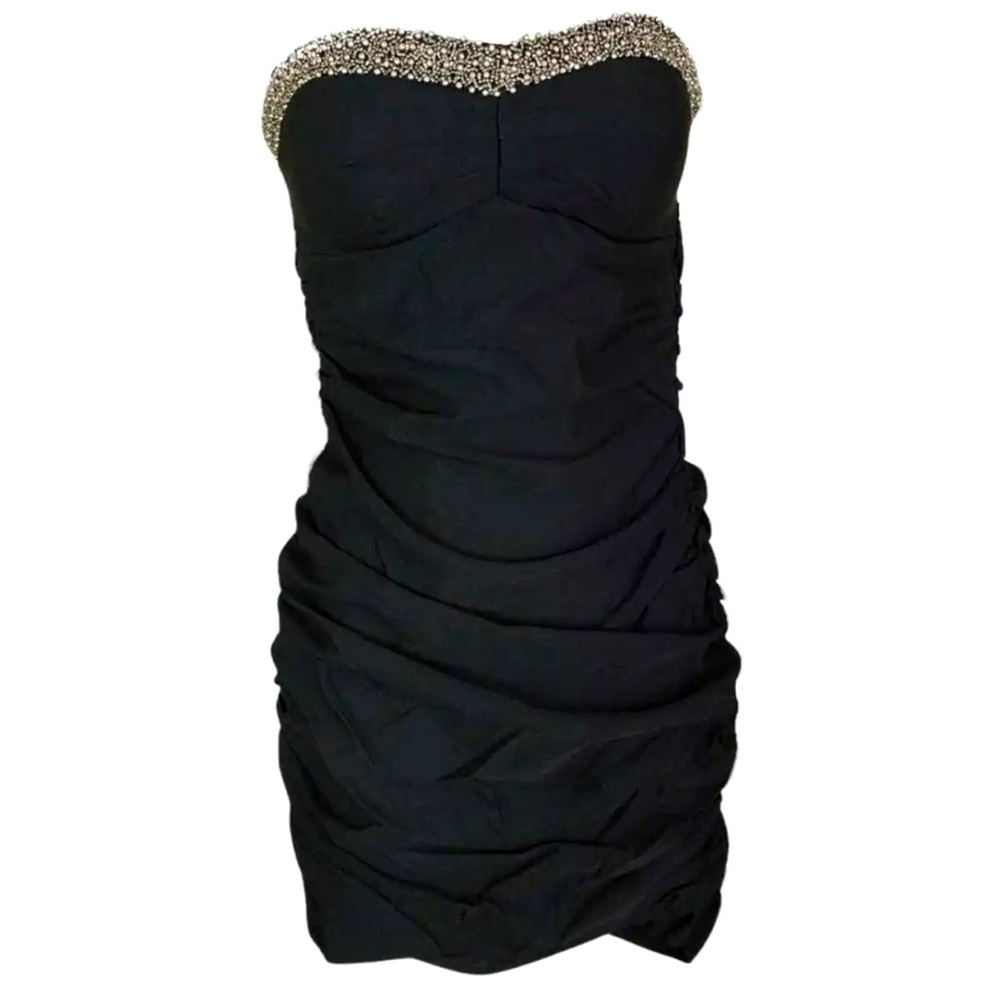 City Triangles Black Party Dress Beaded Embellished Bodycon Strapless Size 15